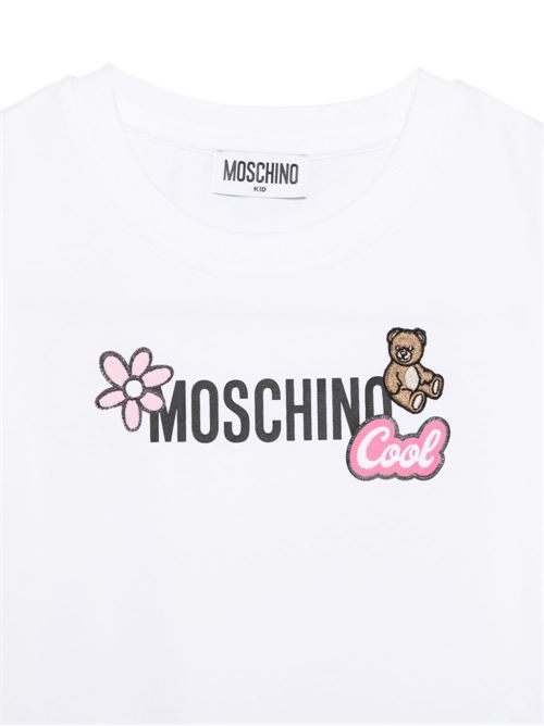 T-shirt bambina Moschino corta bianca MOSCHINO KID-TEEN | HDM073LBA0010101